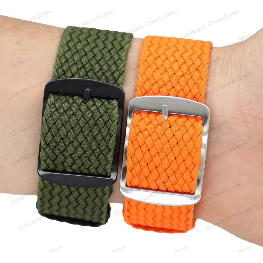 qinband Uhrenarmband Perlon, Nylon, Schwarz, Blau, Herren - Bild 4