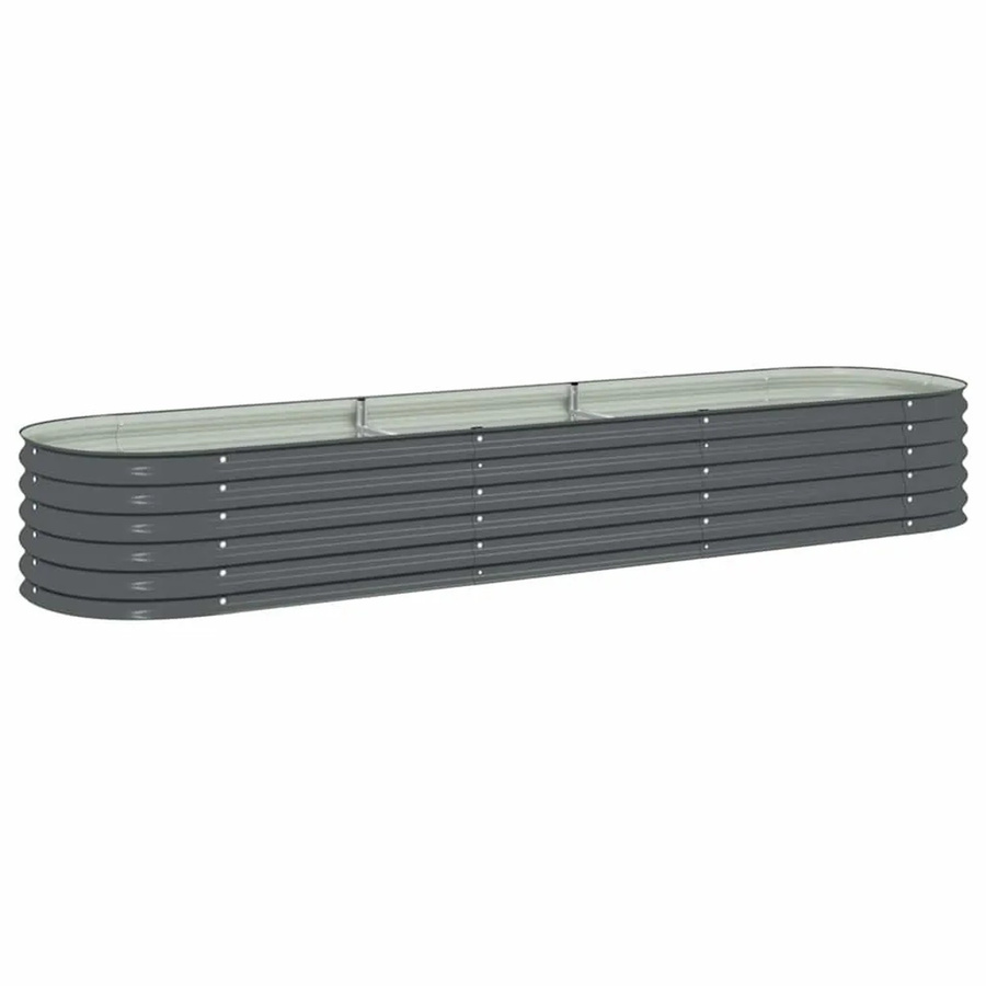 DELUKE Rundes Hochbeet BLUMO aus verzinktem Stahl in Grau, Durchmesser: 80 cm, Höhe: 44 cm - Bild 2