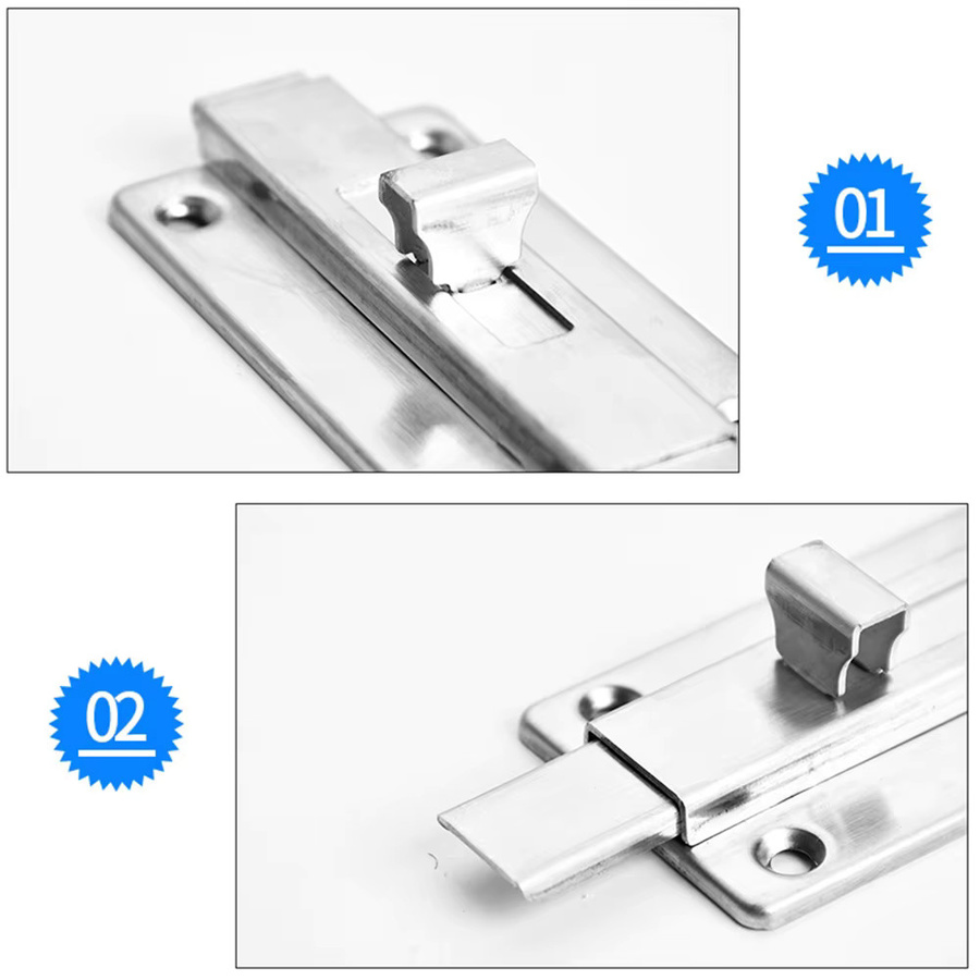 Doppelseitiger Türriegel aus Edelstahl von xmshxltd in Silber als Sicherheitsbeschlag und Schiebeschloss - Bild 2