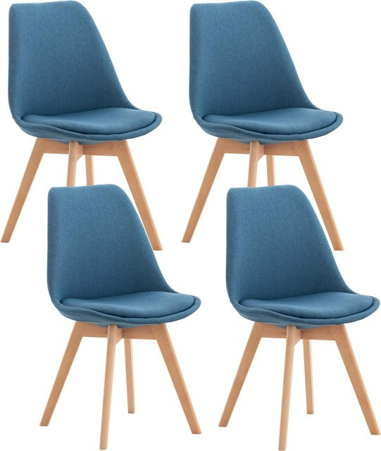 CLP Esszimmerstuhl 4er Set Linares gepolstert mit Buchenholzgestell im skandinavischen Design - Bild 1