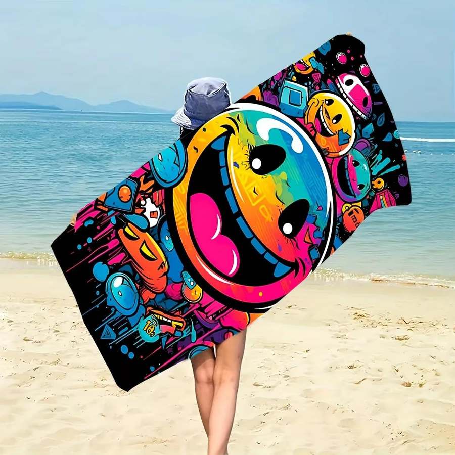 Street Graffiti Vielzweck-Strandtuch Saugfähig und Weich, B: 90 cm, H: 160 cm - Bild 5