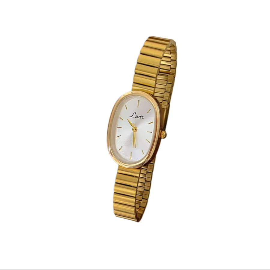 LSVTR Armbanduhr Quarz, Gold, Blau, Oval, Damen - Bild 3