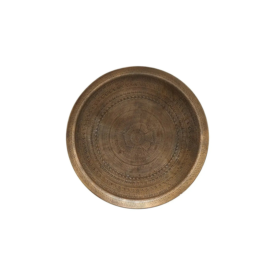 House Doctor Jhansi Platzteller Blatt Design in Antik Kupfer und Gold, Durchmesser: 29 cm - Bild 1