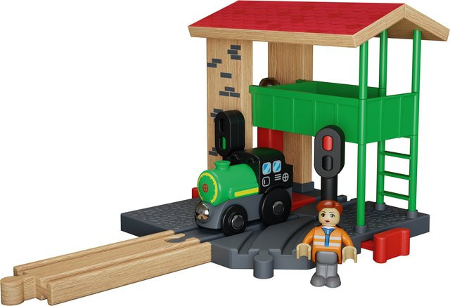 LUPILU Eisenbahn Lokschuppen Bahnhof Weichenhäuschen Verladestation - Bild 1