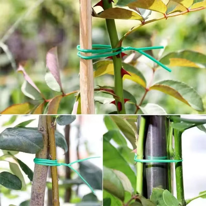 Grüne Garten-Drehverschlüsse aus Stahl, multifunktionale und wiederverwendbare Befestigungsbänder für Pflanzen, Blumen und Ranken - Bild 5