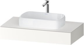 Duravit Konsole Qatego in Weiß Supermatt mit 1 Ausschnitt, B/T/H: 100 x 55 x 17 cm - Bild 1
