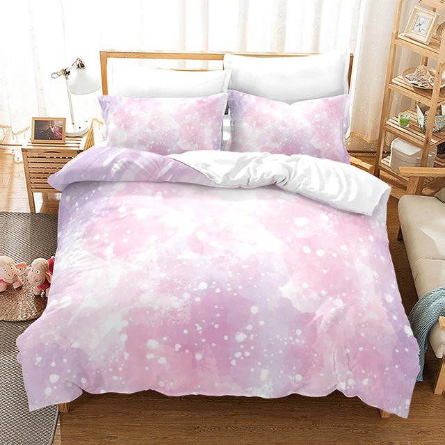 Bettwäsche Set Regenbogen Wolke mit Bettbezug und Kissenbezug in Bunt und Pink von Your Warm Home, Material Mikrofaser, Breite: 140 cm, Länge: 210 cm - Bild 1
