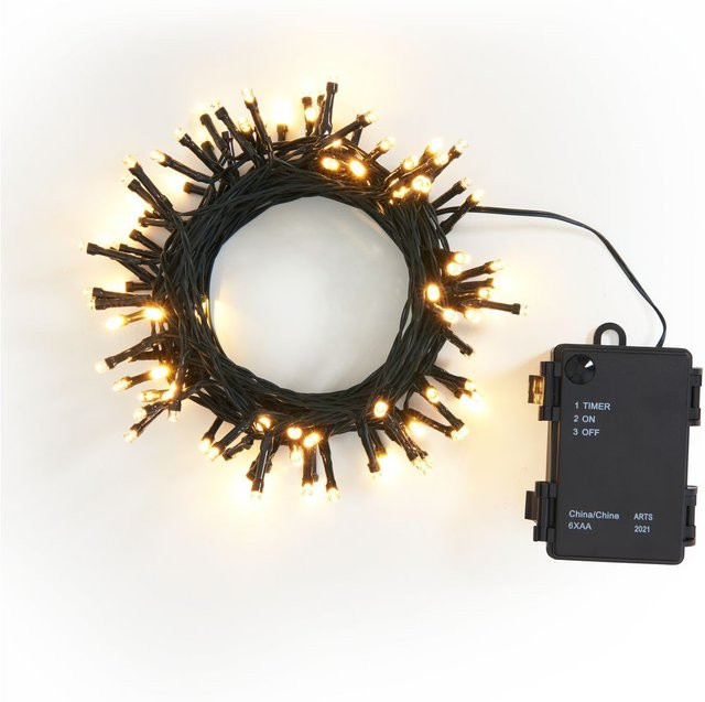 Outdoor Mini-LED-Lichterkette mit 100 LEDs in Grün, 10 m Länge mit Timer und Lichteffekten für Garten, Terrasse und Innenbereich - Bild 1