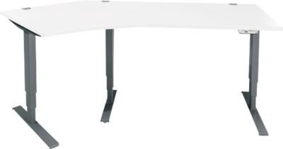 Schäfer Shop Genius Winkelschreibtisch AERO FLEX elektrisch höhenverstellbar mit Memorypanel, Weiß/Anthrazit, B: 216,5 cm - Bild 1