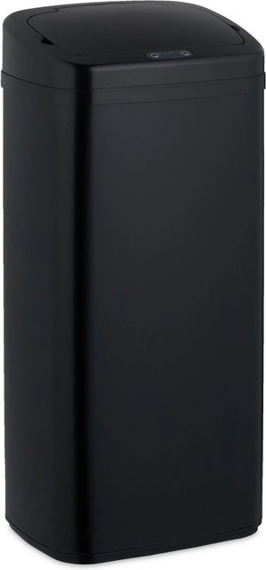 Relaxdays Mülleimer aus Stahl mit Sensor in Schwarz, Volumen: 40 l, H x B x T: 70 x 33 x 25 cm - Bild 1