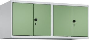 C+P Aufsatzschrank Classic PLUS mit 4 Abteilen, Wandmontage, Stahl, Lichtgrau und Resedagrün, B/T/H: 120 x 50 x 50 cm - Bild 1