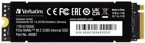Verbatim Vi7000 NVMe M.2 SSD 1TB PCIe 4.0 x4 intern Schwarz - Bild 1