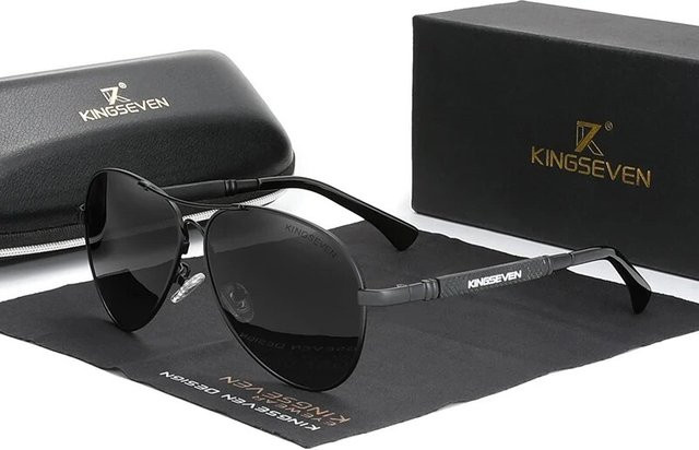 KINGSEVEN Sonnenbrille Aviator, Titan, Vollrand, Unisex, polarisiert, verspiegelt - Bild 1