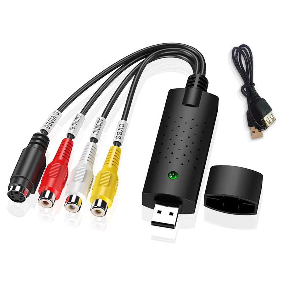 USB Videoaufnahmekarte Easy Cap Schwarz: RCA und S-Video zu USB 2.0 Konverter für VHS, VCR, Mini DV, Hi8 und DVD zur Digitalisierung von Audio und Video - Bild 5