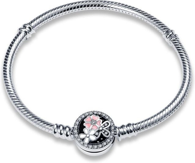 Armband, Sterling Silber, Blume, Perlen Charms, Damen, 17 cm - Bild 1