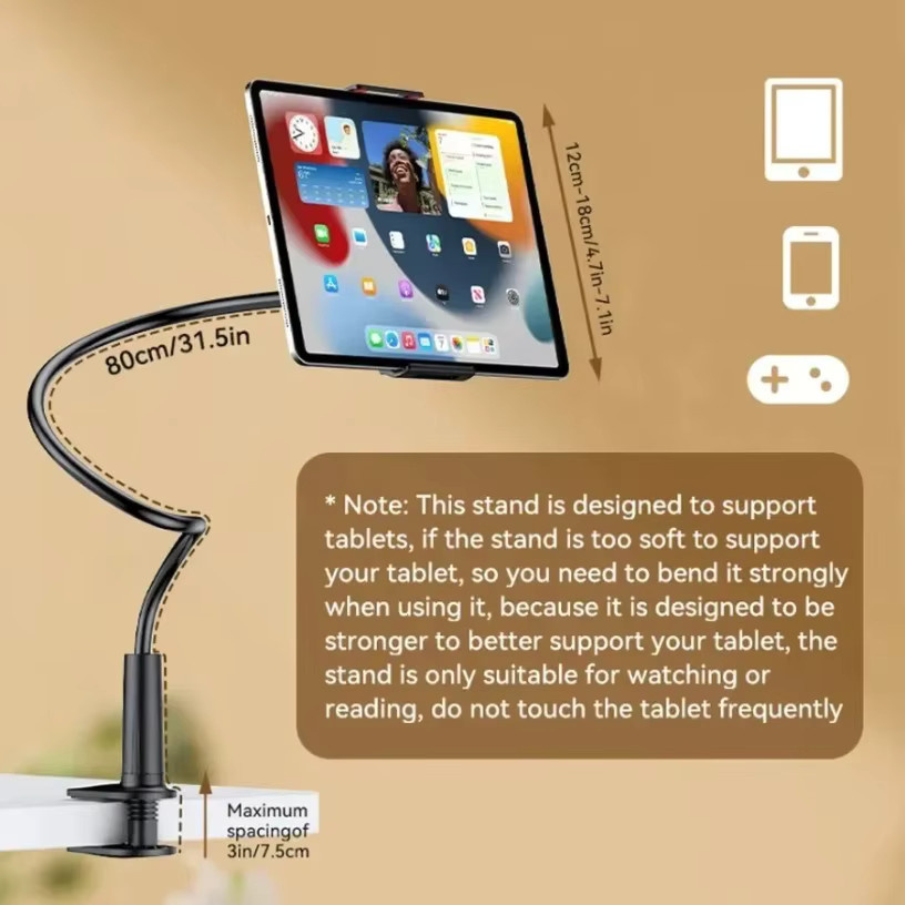 VIKEFON Handyhalterung mit 360 Grad Rotation, flexibler Desktop-Ständer für iPhone und Samsung, Schwarz - Bild 5