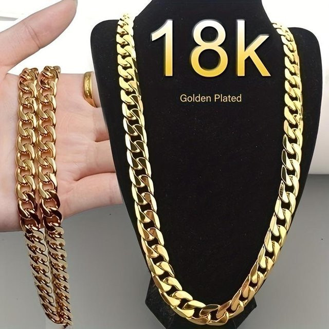 KTJ Halskette, Gold, Schwarz, 6 mm, Unisex - Bild 1