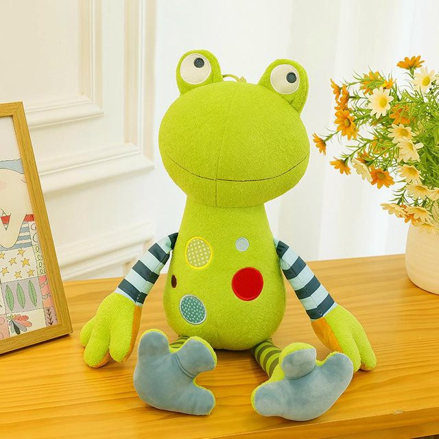 Yiran toy Frosch Plüschtier Puppe Kissen, Grün, Floral, 70cm - Bild 1