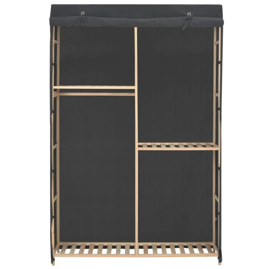 vidaXL 3-Stufiger Kleiderschrank Grau mit Kleiderstange und Regalböden B/T/H: 110 x 40 x 170 cm - Bild 2