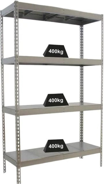 PROREGAL Schwerlastregal Metal Beast Four aus Metall, verzinkt und pulverbeschichtet, H x B x T: 200 x 240 x 45 cm, Fachlast 400 kg - Bild 1