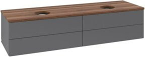 V&B Waschtischunterschrank Antao mit Beleuchtung, Anthrazit lackiert, B/T: 160 x 50 cm - Bild 1
