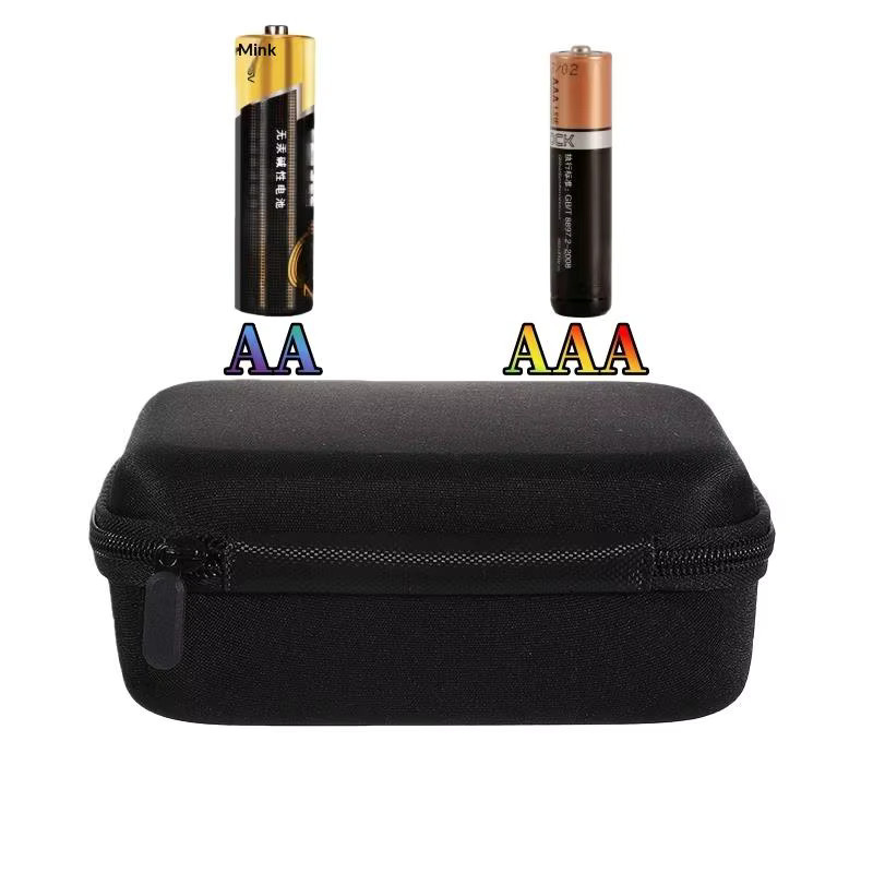 Tragbare Batterie-Aufbewahrungsbox für 54 AA/AAA Batterien in Schwarz mit EVA-Hülle - Bild 3