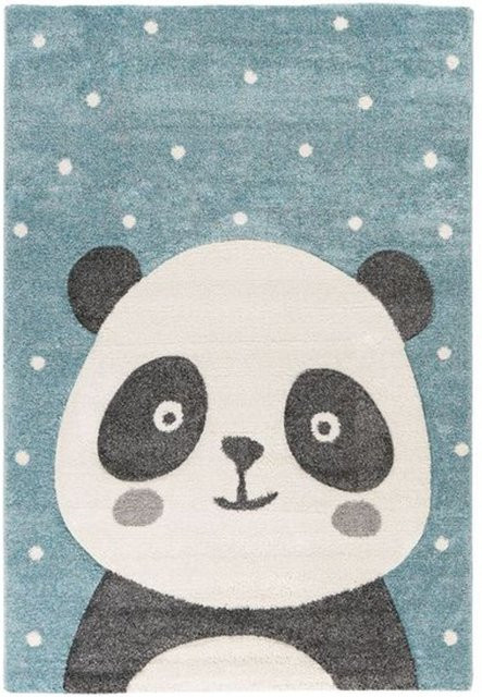 KAYOOM Kinder-Motivteppich Panda in Blau, B/T: 80 x 150 cm - Bild 1
