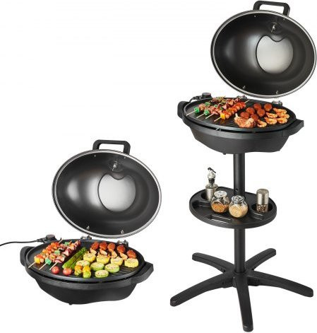 VEVOR Elektrogrill 2400W 2-in-1 Standgrill und Tischgrill mit einstellbarer Temperatur 50°C-350°C und Keramikbeschichtung für Innen und Außen - Bild 1