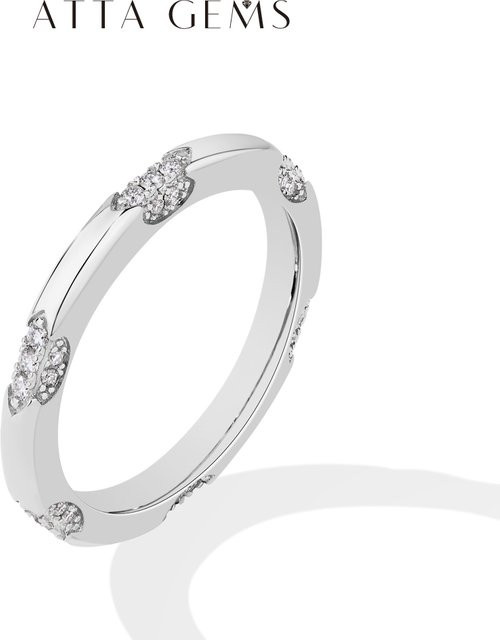 ATTAGEMS Verlobungsring, 925 Silber, Diamant, Unisex - Bild 1