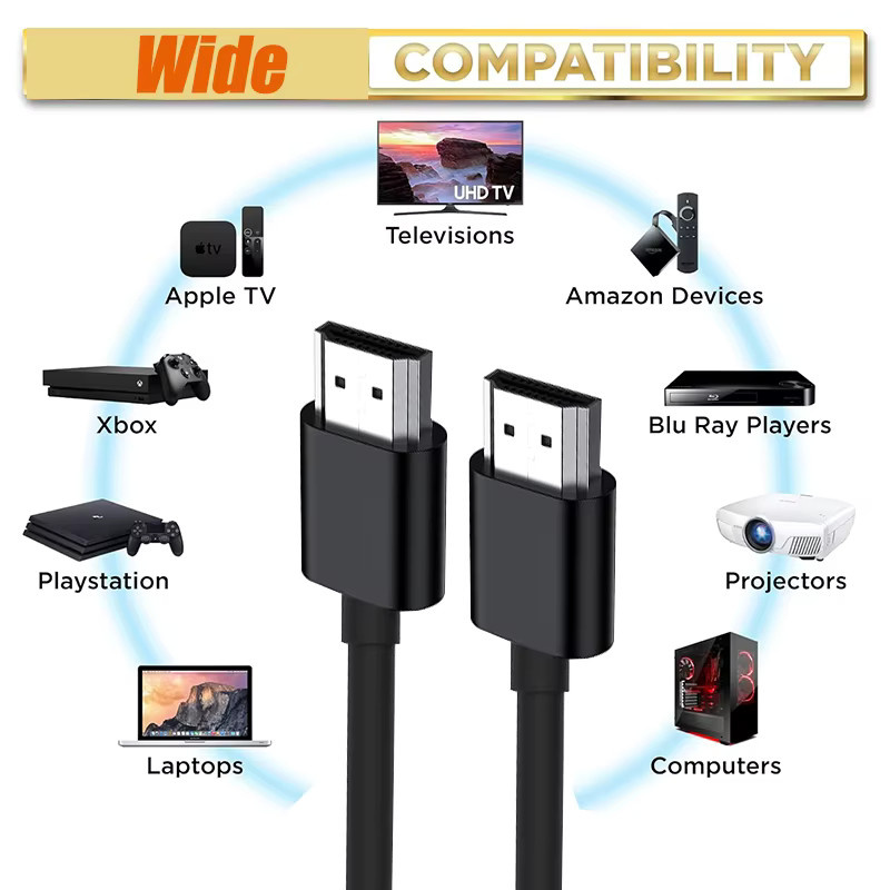 Ultra-Kurzes HDMI 2.0 Kabel in Schwarz für 4K 60Hz und HDR mit Unterstützung für ARC, CEC und Dolby Vision, Länge: 15 cm - Bild 3