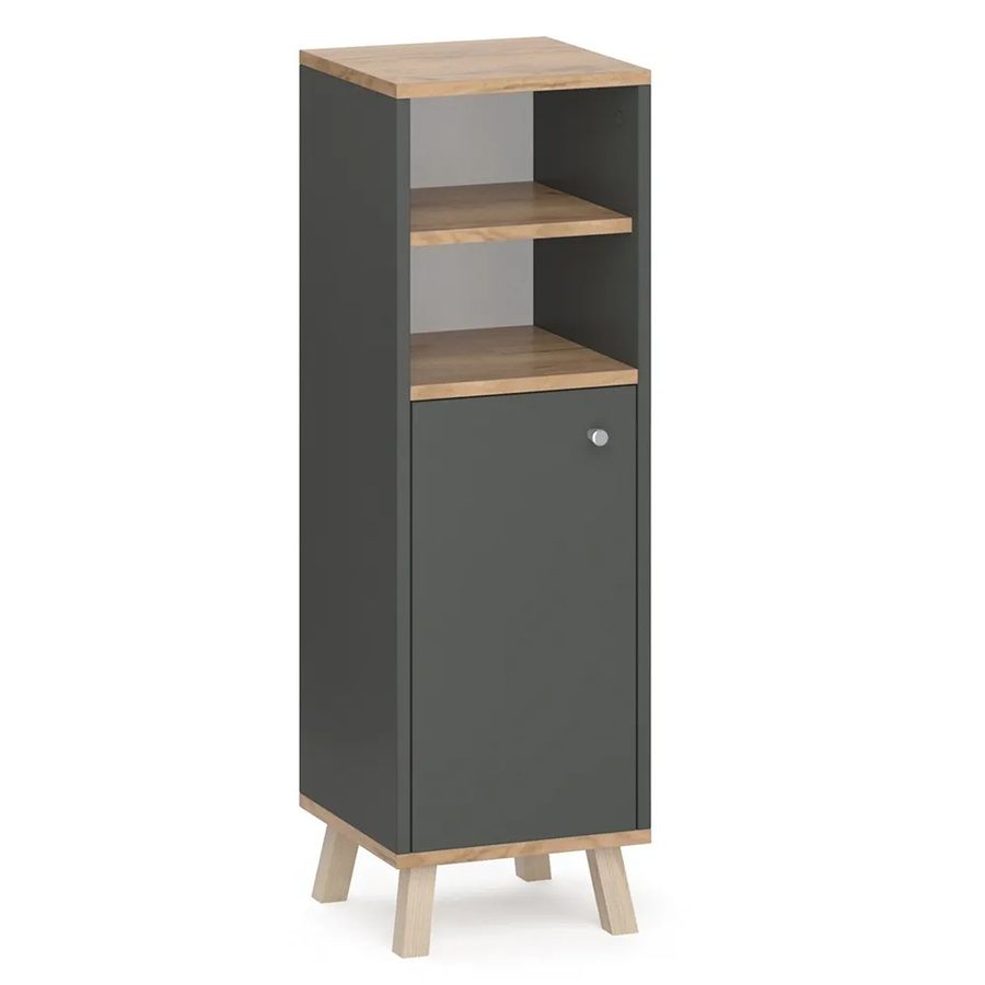 Vicco Midischrank Senyo Badschrank in Anthrazit und Gold, B: 30 cm, H: 95 cm - Bild 3
