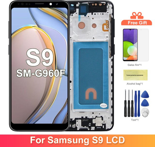 Samsung Galaxy S9 G960F LCD Display mit TFT S9 Display und Touch Screen inklusive Rahmen in Lila als Ersatzteil - Bild 1