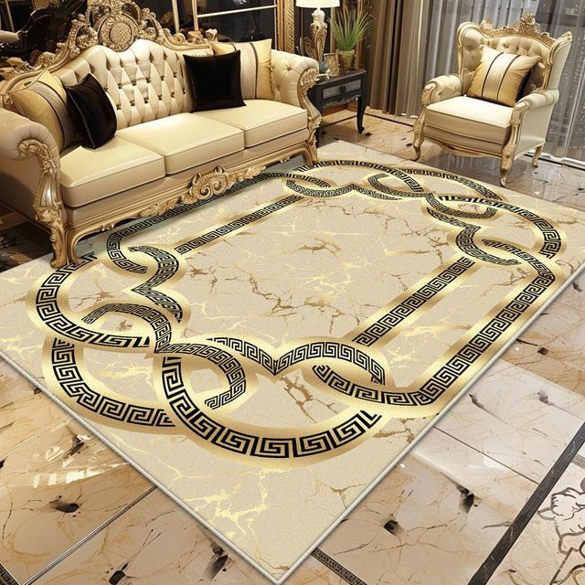 Karpetti Luxusteppich Gold mit Streifenmuster, weich und rutschfest, B/T: 160 x 230 cm - Bild 1