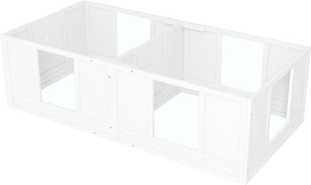 PawHut Welpenauslauf mit 2-Raum-Design und wasserdichter Liegematte, Weiß, B: 80 cm, T: 48 cm, H: 164 cm - Bild 1