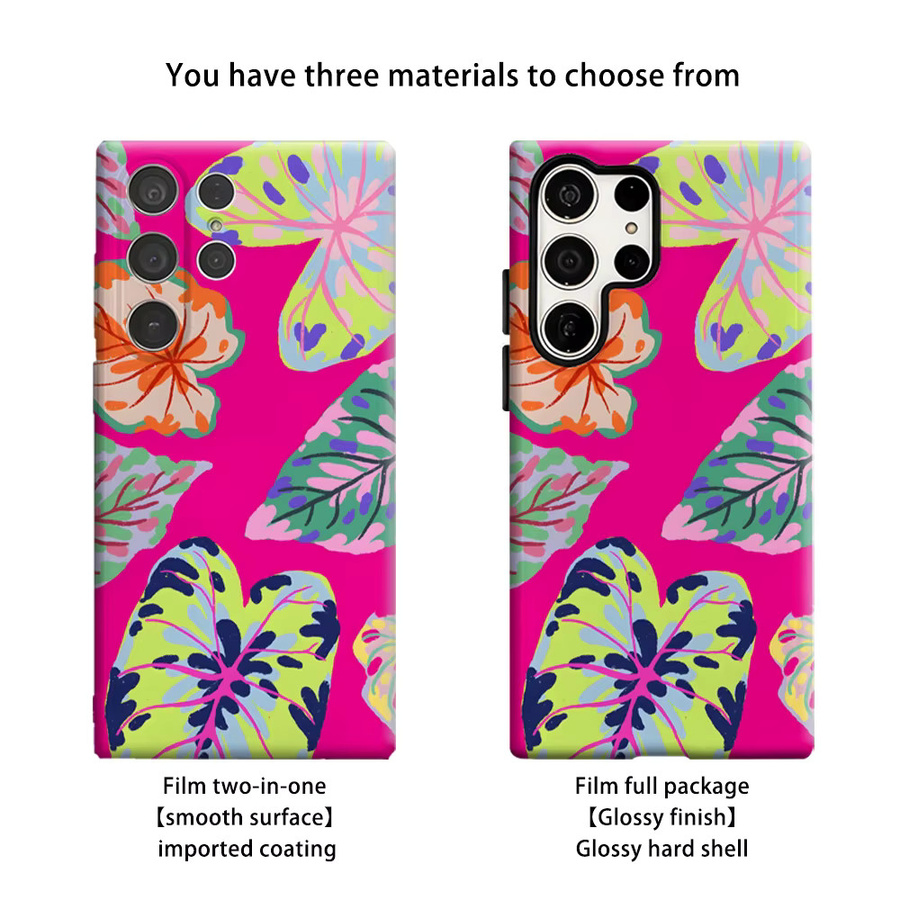 Stoßfeste Handyhülle mit Neon Tropischen Blättern für Samsung Galaxy S26 S25 Ultra S24 S23 Ultra Plus, Robuste Doppelschicht Rückabdeckung, Mehrfarbig - Bild 2