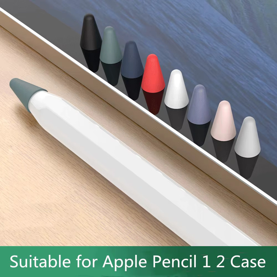 8er Set weiche Silikon Stiftspitzen-Abdeckungen für Apple Pencil 1 und 2 in Weiß und Multicolour - Bild 2