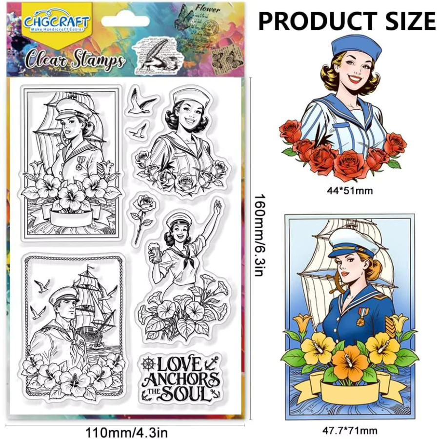 Transparenter Prägestempel mit Rosen- und Blumenmuster für kreative Gestaltungen - Bild 2