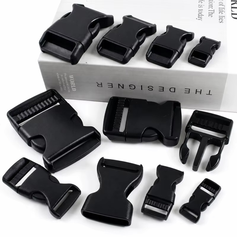 Meetee Seitliche Schnellverschluss-Schnallen aus Kunststoff in Schwarz für Taschenriemen und Hundeleinen, 10-38mm - Bild 6