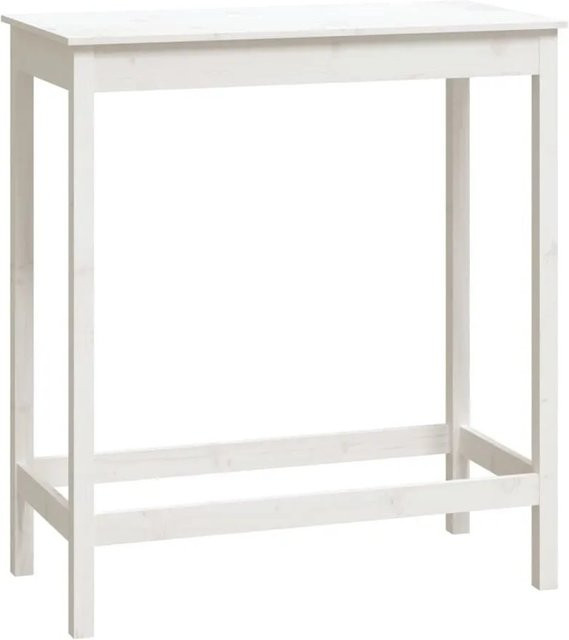 vidaXL Bartisch aus massivem Kiefernholz in Weiß mit rustikaler Optik, B/T/H: 100 x 50 x 110 cm - Bild 1