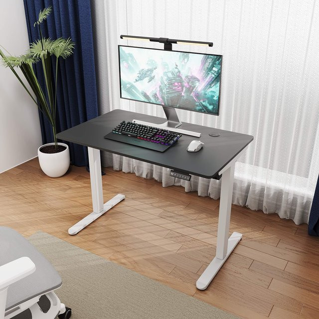 SONNI Elektrisch Höhenverstellbarer Schreibtisch mit Bürstenlosem Motor, 3 Memory-Funktionen, Anti-Kollisionssystem und Kabelmanagement, Steh-Sitz Tisch für Homeoffice mit 60kg Traglast - Bild 1
