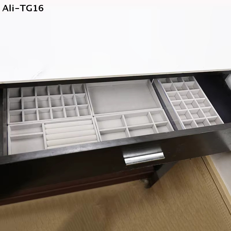 Samt Schmuckbox zur Aufbewahrung und Präsentation von Ringen, Ohrringen, Halsketten und Armbändern - Bild 3
