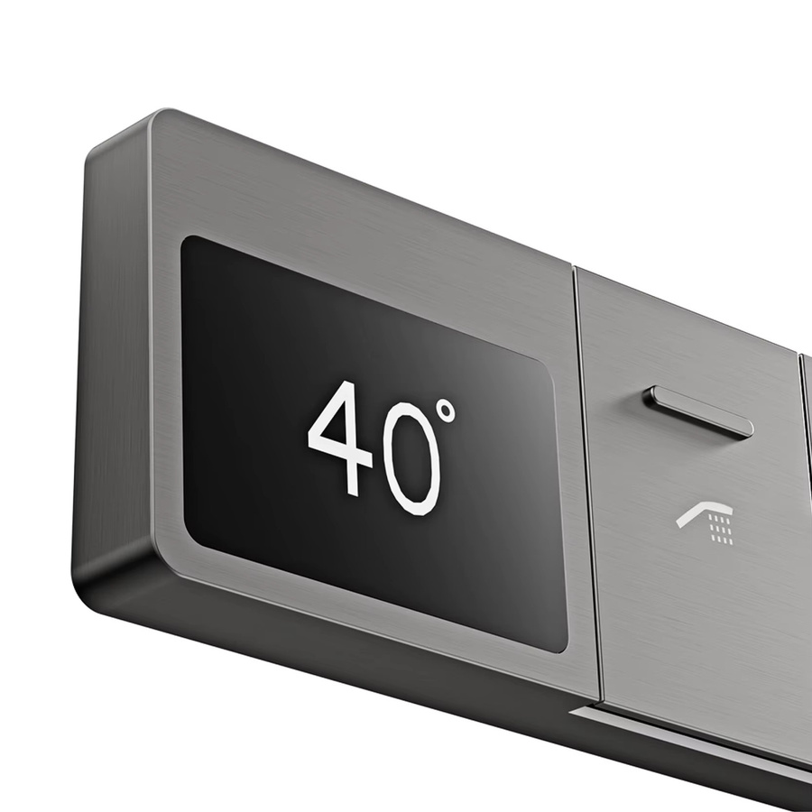 Aitana Einbau-Duschsystem aus Messing in Waffengrau mit Thermostat und LED-Digitalanzeige - Bild 5