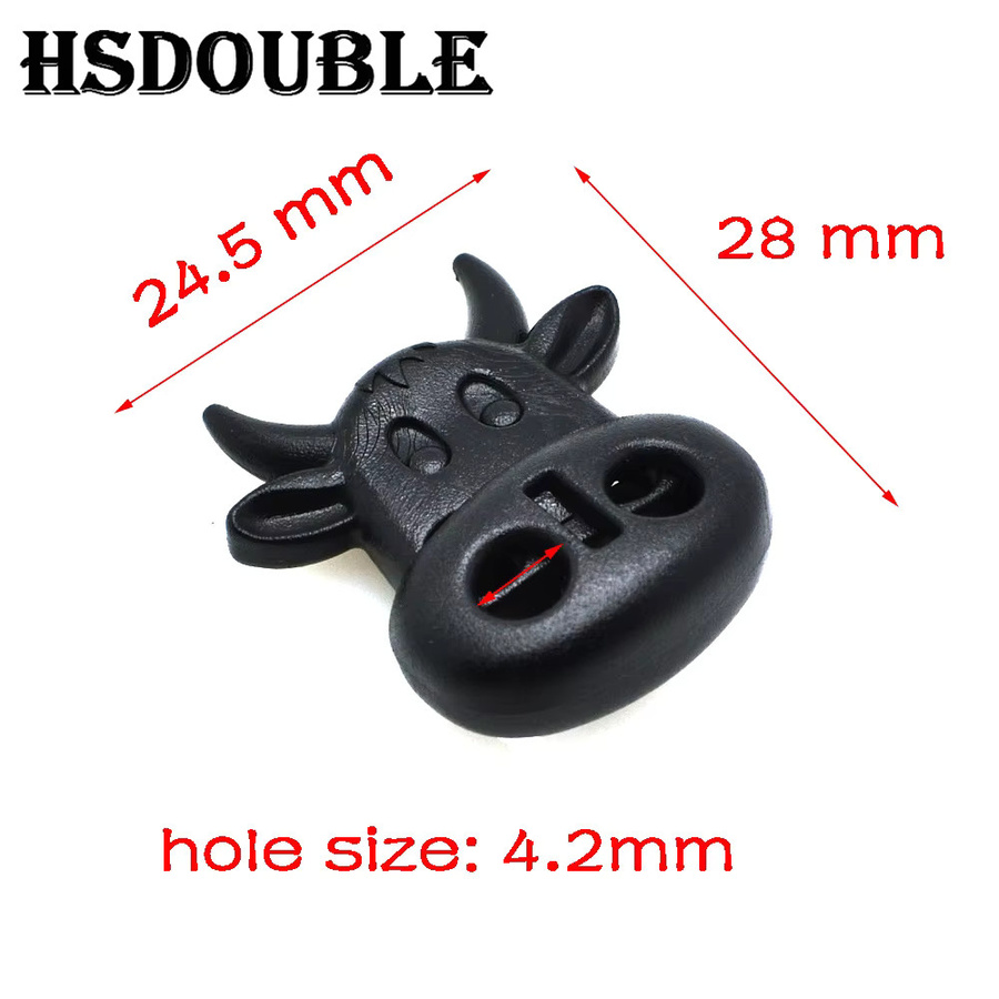 HSDOUBLE Kordelverschluss Toggle Clip Stopper aus Kunststoff in Schwarz, 10 Stück pro Packung - Bild 2