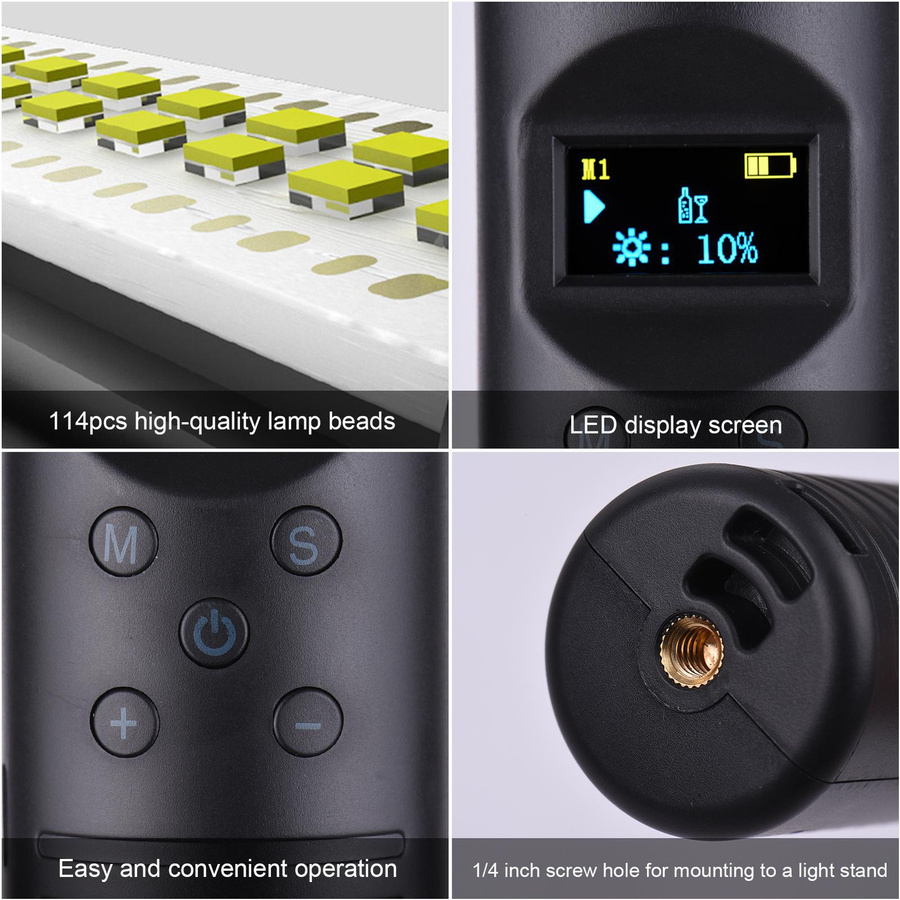 Andoer Handheld RGB LED Lichtstab 20W Buntes Fotolicht Schwarz mit Farbtemperatur 3000K-6500K - Bild 7
