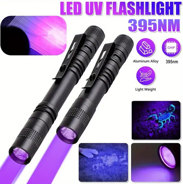 XIWANGFIRE UV-Stift-Taschenlampe Schwarzlicht-Detektor in Schwarz mit Clip für Hotel, Haustiere und Camping - Bild 1