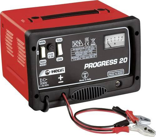 Helvi 77201 Kfz-Ladegerät Werkstattladegerät 12 V und 24 V mit 16 A in Rot - Bild 1