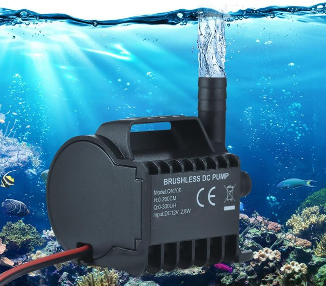 KaiSai Elektrische 12V Tauchpumpe QR70E mit Keramik-Komponenten, 500 l/h Förderleistung und max. 1,5 m Förderhöhe - Bild 1