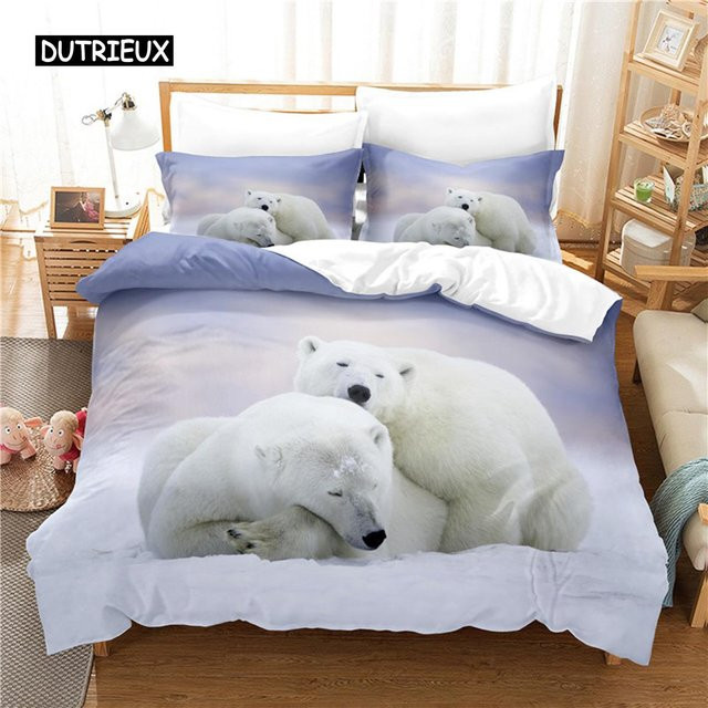 Bettwäscheset Arktische Tiere mit Digitaldruck, Binchi Outdoor Product, Multicolor, B/H: 135 x 200 cm - Bild 1