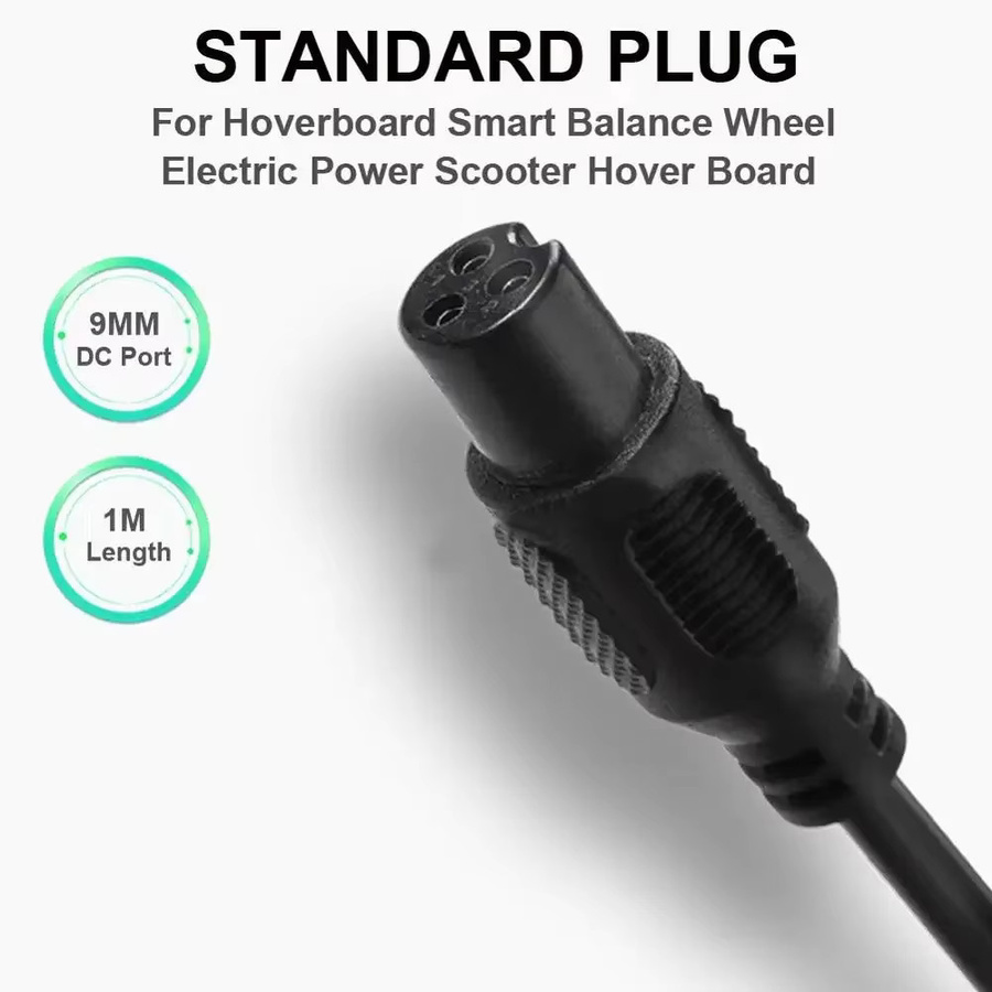 Elektrisches Smart Balance Rad Ladegerät für Hoverboards mit 42V 2A und EU-Stecker in Schwarz - Bild 5