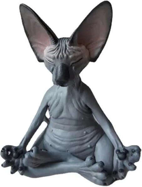 Yiran Furniture Buddha-Sphynx-Katzenfigur aus Harz für Meditation und Yoga als moderne Deko-Skulptur für den Außenbereich und den Tisch - Bild 1